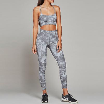 China Factory Outlet New Breathable Printing Athleisure Gym Wear Sports Equipment Sets For Women Yoga for sale