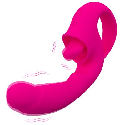 China Vagina G-spot Anal Stimulation Vibrator Rechargeable Waterproof Silicone Licking Vibrator Sex Toy Clitoris Tongue Licking Vibrator Sex Toys For Woman for sale