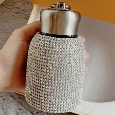 China PORTABLE Rhinestone Shiny Thermos Vacuum Flask Stainless Steel Insulated Water Bottle Business Gifts Metal Customized for sale