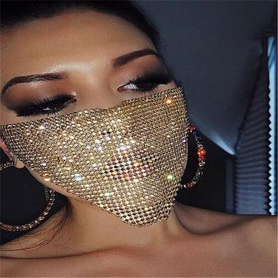 China Wholesale Fiber Crystal Christmas Party Style ZQ027 Women Party Mask Reuaable for sale