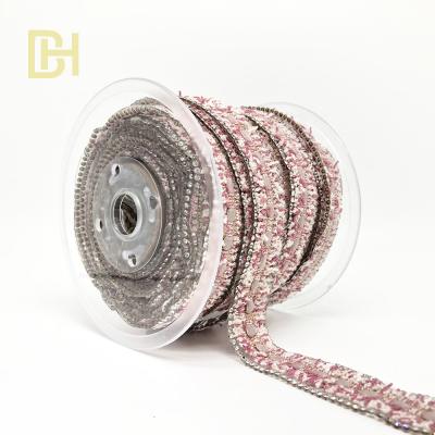 China L053 Factory Wholesale Hot Melt 2cm Adhesive Pink Tape Bags With White Rhinestone for sale