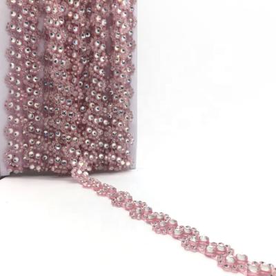 China LP226 Pointback Rose Wholesale Rhinestone Plastic Base Cup Chain Rhinestone Crystal Band For Bags for sale