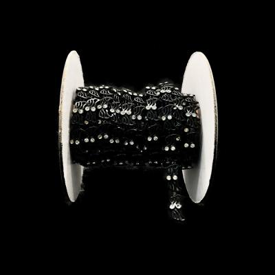 China Pointback LP569 New Arrival Black Color Setting Plastic Crystal Rhinestone Bandage Crystal Trim For Dress for sale