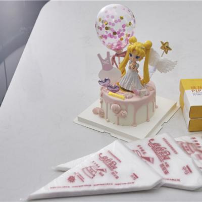 China Custom Plastic Red Printing Baking Paper Piping Spout Pastry Bags for sale