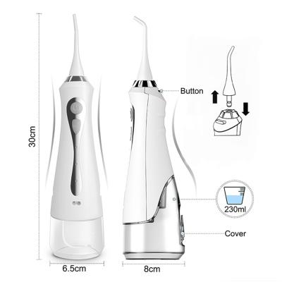 China Low Noise Rechargeable Electronic Dental Oral Cordless Irrigator Water Flosser 5 Nozzles Household Outdoor Automatic High Press for sale