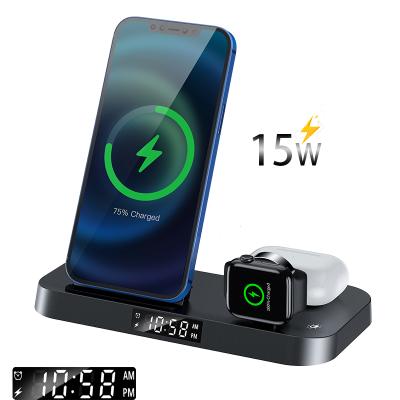 China Mobile Phone 3 in 1 Fast Charging Cell Phone Pcd Logo 15w 20w Portable Magnetic Wireless Charger Stand Holder PCB for sale