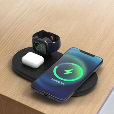 China Mobile Phone 3 in 1 Multifunctional Fast Charging Mobile Phone Holder Wireless Charger Stand Wireless Charger for sale