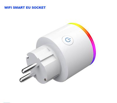 China EU plug socket outlet support Google Alexa wireless remote control smart homekit colorful smart socket outlet wireless remote control smart outlet for sale