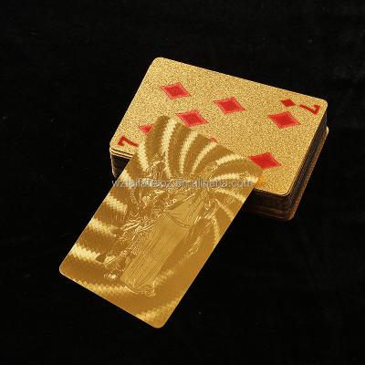 China Entertaiment Playing Cards Wholesale Customized Design Premium Printing Logo Casino Gold plated Poker Cards 100% Waterproof gold foil playing cards for sale