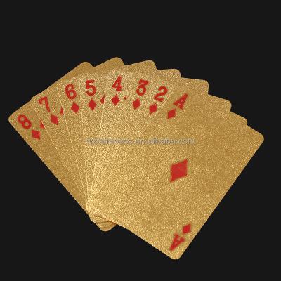 China Entertaiment Playing Cards Custom Play Table Game Luxury 24k Gold Plated playing Cards Poker Cards Plastic for sale