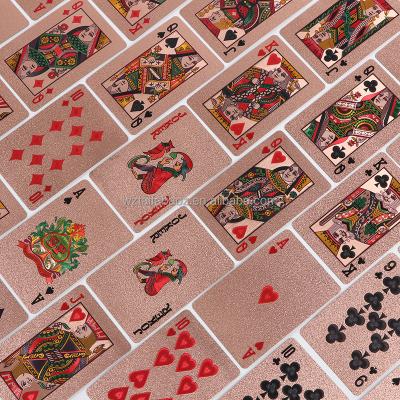 China Entertaiment Playing Cards Luxury Custom Rose Gold Playing Cards Waterproof Plastic Poker Cards for Game Family Card Birthday Party for sale