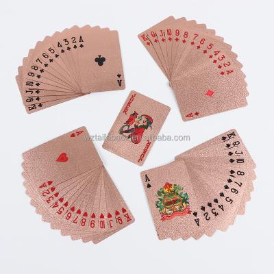 China Entertaiment Playing Cards Dubai Scenery Rose Gold foil playing card 24K rose gold waterproof durable poker card for sale