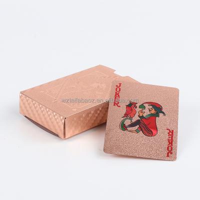 China Entertaiment Playing Cards Family Magic Tricks Tool Waterproof Plastic Rose Gold Playing Cards For Elegant Charming Ladies for sale