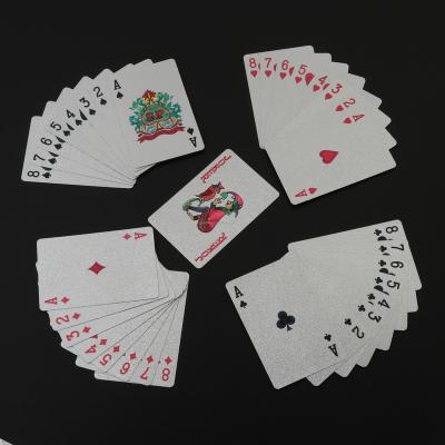 China Entertaiment Playing Cards Custom playing Cards Pvc Waterproof Poker Double Deck Plastic Sublimation Poker Logo Silver Foil Printing Paper Playing Cards for sale