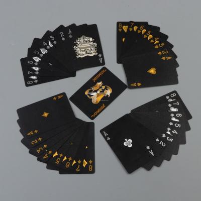 China Entertaiment Playing Cards New arrival creative black bronzing waterproof playing cards party board games indoor games playing cards custom logo for sale