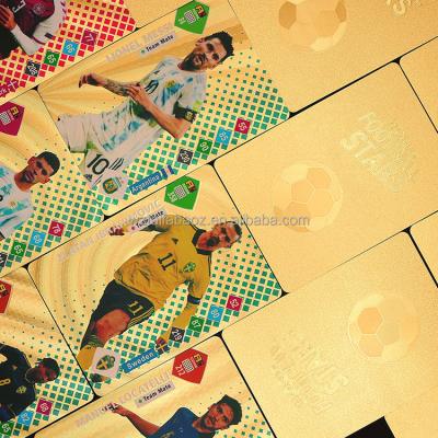 China Entertaiment Playing Cards Football Ballsuperstar Gold Cards Star Limited Signature Collection Soccer Card Children Fans Gift Drop Shipping Wholesale for sale