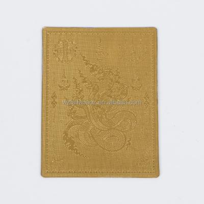 China Entertaiment Playing Cards Wholesale high quality custom golden brass cut-through pet material buddha cards for sale