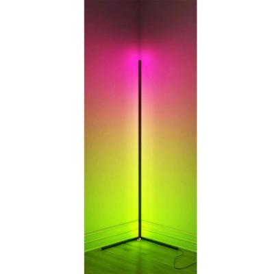 China Dimmable Corner Floor Lamp Led | Decoration Nordic Light Remote Control Black Standing Floor Lamps For Living Room Night Light for sale