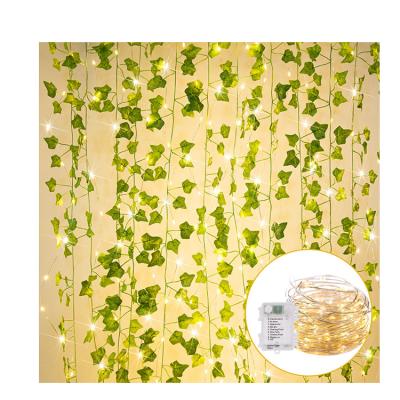 China Plastic String Lights with Battery Operated Vines, Artificial Ivy Vine String Lights, Decorative String Lights for Bedroom Room for sale