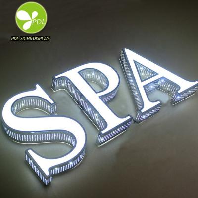 China Europe Standard Metal Side Punch Holes Lighting Letters Advertising LED Channel Letter Sign for sale