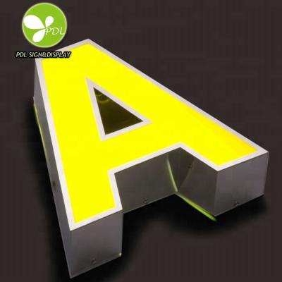 China Luminous Waterproof Led Outdoor Steel Bar 304# Stainless Steel Sign Top Letter for sale