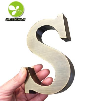 China All kinds of high quality custom aluminum metal business house signs brushed stainless steel letter metal logo for company letter signboard for sale