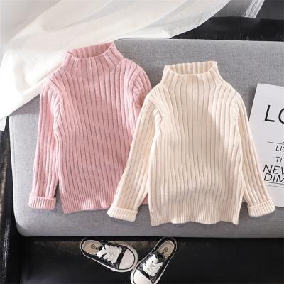 China Fashion Anti-shrink Sweater Autumn Girl Soft Turtle Neck Knit Solid Little Girl Clothing Winter for sale