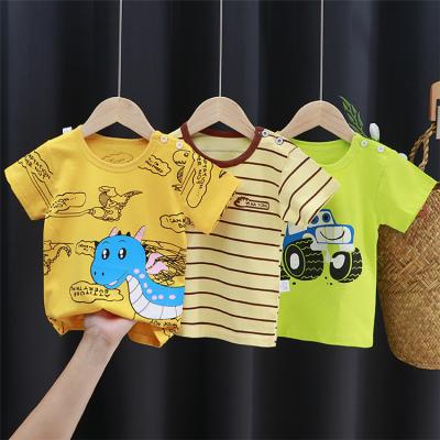 China Custom Styles Logo Kids Baby Boys Designer T-shirt Summer Anti-Shrink Children's Short Sleeve Pure Cotton for sale