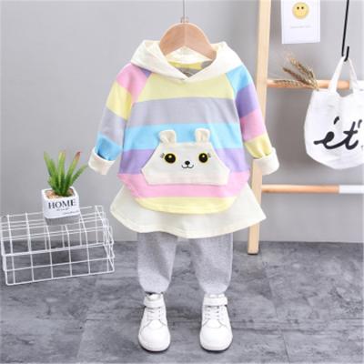 China 2020 Casual Spring And Autumn Long Sleeve Cute Hooded Casual Suit Babies' Clothing Sets for sale