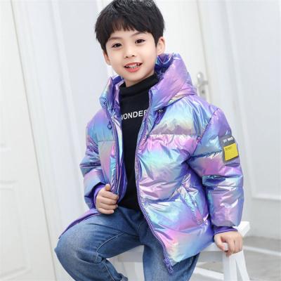 China Lightweight Anti-Wrinkle Children's Laser Thick Hooded Down Warm Keep Boys Jacket Winter for sale