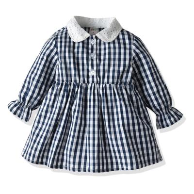 China 2020 Sale New Designs Summer And Spring Baby Dress Cotton Fashion Plaid Print Breathable Kids Girls Dresses Long Sleeve Hoe for sale