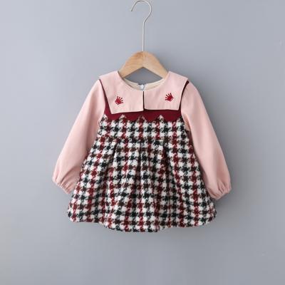 China Cute Viable Wholesale Trellis Plus Velvet Christmas Dresses For Little Girls for sale