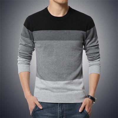 China New Designs Plus Size Men Fashion Stripe Sweater Winter Warm Men Knitted Casual Loose Sweater Sweater for sale