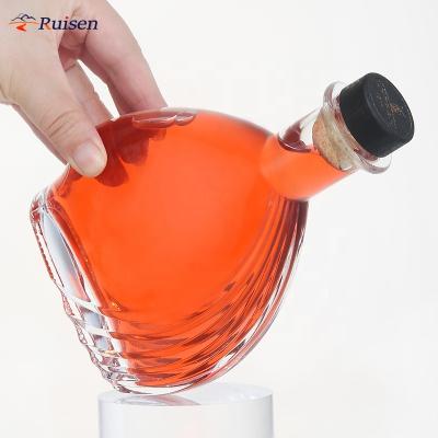 China Beverage Shandong Wholesale Engrave Guala Top Gin Rum Whiskey Special Shape 500ml Glass Empty Luxury Bottles for sale