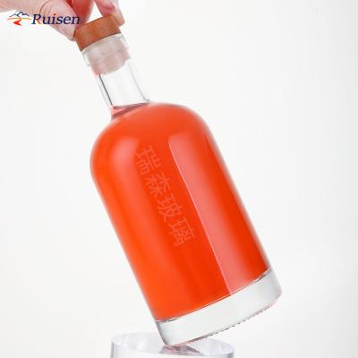 China Hot Sale Beverage Glass Bottle 375ml 500ml 700ml 750ml 1L Hot Sale Glass Bottle 375ml 500ml 700ml 750ml 1L Whiskey Rum Juniper Stain Vodka Glass Bottles for sale