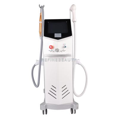 China Skin tightening new 2 in 1 salon 808nm diode laser treatment machine for tattoo removal hair removal and whitening for beauty salon for sale