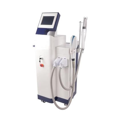 China Pigment Removal 2 Handles SHR+Elight+IPL DPL Tattoo Removal Laser Carbon Peeling Permanent Skin Rejuvenation Hair Removal Machine 1320nm for sale