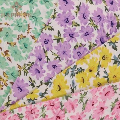 China Low Moq Pure Floral HAPPEAK 100 Cotton Fabric Multicolor Poplin Shrink-Resistant 100% Floral Fabrics For Dresses for sale