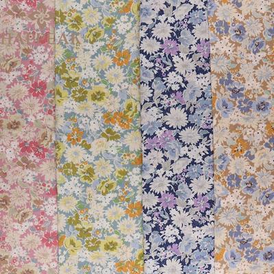 China Floral Print Cotton Fabric Low MOQ High Quality Stock Poplin Cotton Shrink-Resistant Printed Fabric For Shirts for sale