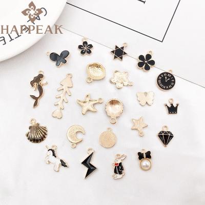 China Romantic High Quality Pendants and Fashion Jewelry Charms Bulk Black Earring Jewelry Metal Charms for Bracelet for sale