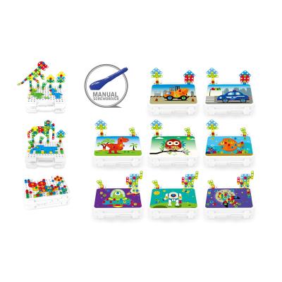 China Construction Toy Educational DIY Toys 3D Screw Puzzles Building Block Sets Kids Building Tool Kit Toolbox for sale