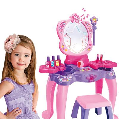 China Music Girls Vanity Toys Light And Princess Kids Makeup Dressing Plastic Table for sale