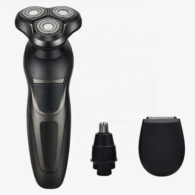 China Amazon Shaving Machine Ipx4 Men's Cordless Rotating Floating Blades 3D Waterproof Triple Blade Rotory Beard Razor With Nose Hair Trimmer for sale