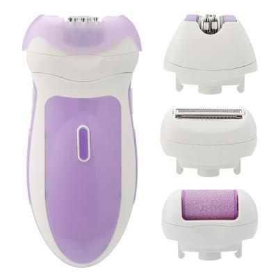 China With LED Light 4 in1 Cordless Rechargeable Advanced Electric Women's Epilator Electric Lady Shaver Callus Remover for sale