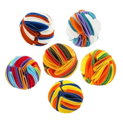 China Viable Colorful Felt Dog Toy Interactive Snuffle Training Ball Rising Sniff Ball Treat For Puppy for sale