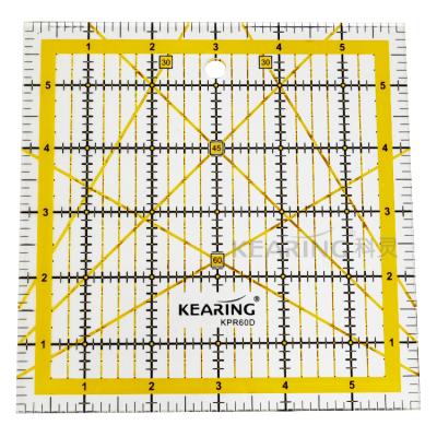 China Patchwork Kearing 6 Inch Square Patchwork Quilting Ruler Wholesle Quilt Acrylic Plastic Ruler For Sewing Quilting Crafting for sale