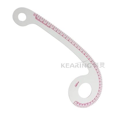 China Kearing 40cm Sleeve Opening Curve Ruler Fashion Design Plastic Flexible Plastic Ruler for sale