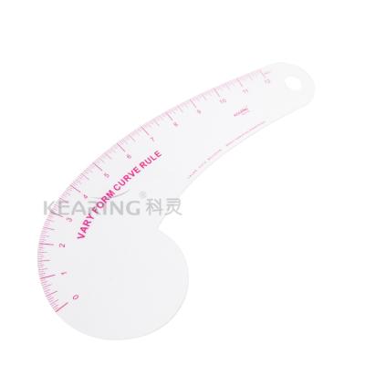 China Kearing Plastic Imperial French Curve Plastic 12 Inch Sleeve Opening Curve Ruler For Fashion Sewing Design for sale