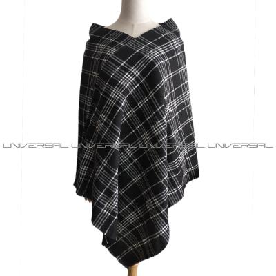 China Black And White Checked Pattern Wrap Scarves 100% Acrylic Head Scarf Women's Eco-Friendly Scarves And Wraps for sale