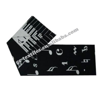 China Fashion eco-friendly design winter music multifunctional 100% acrylic printed warm pattern knitted scarf for sale